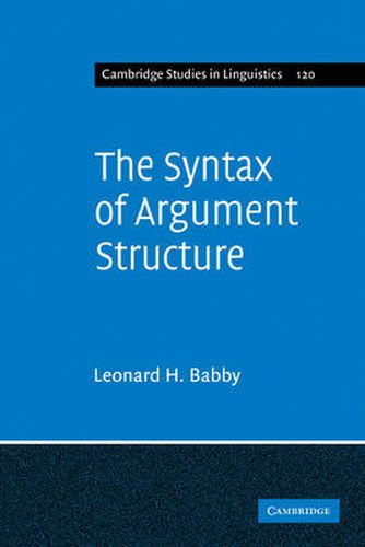 Cover image for The Syntax of Argument Structure