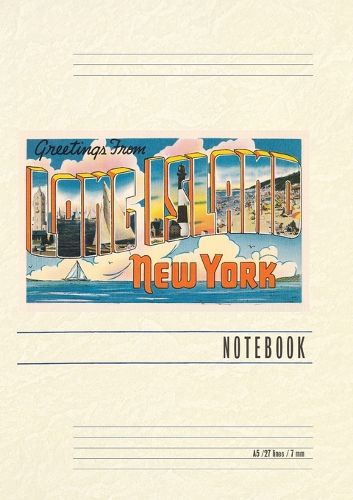 Vintage Lined Notebook Greetings from Long Island, New York