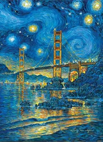 Cover image for San Francisco Starry Night 500 Piece Jigsaw Puzzle