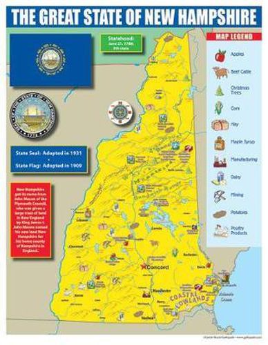 New Hampshire State Map for Students - Pack of 30
