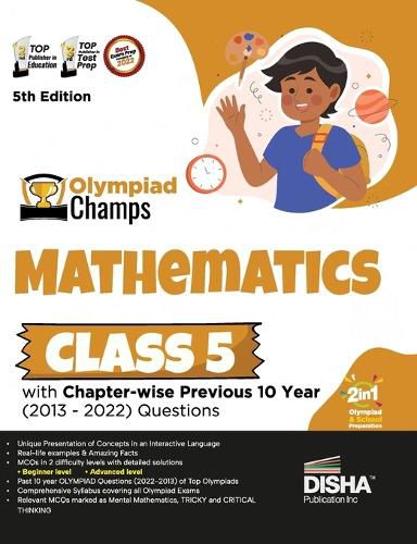 Cover image for Olympiad Champs Mathematics Class 5 with Chapter-Wise Previous 10 Year (2013 - 2022) Questions Complete Prep Guide with Theory, Pyqs, Past & Practice Exercise