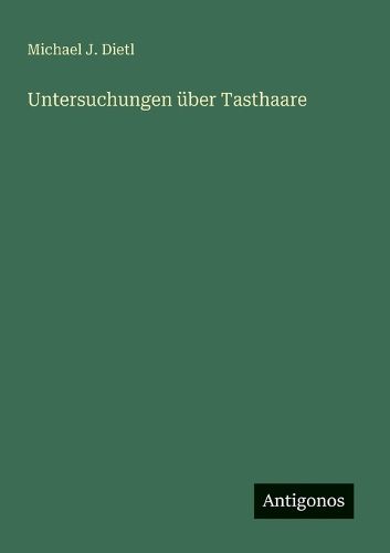 Cover image for Untersuchungen ueber Tasthaare
