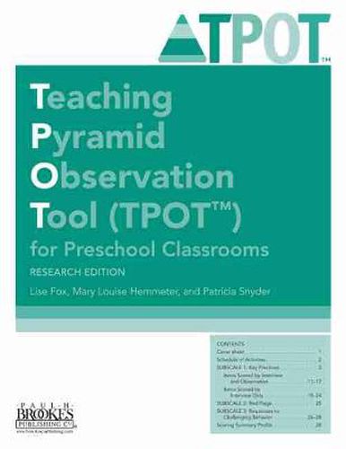 Cover image for Teaching Pyramid Observation Tool (TPOT (TM)) for Preschool Classrooms