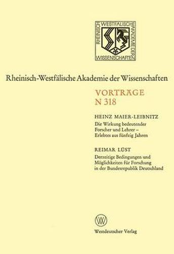 Die Wirkung Bedeutender Forscher und Lehrer - Erlebtes aus Funfzig Jahren