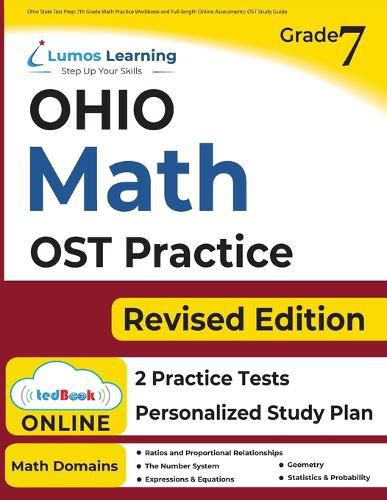 Cover image for Ohio State Test Prep: 7th Grade Math Practice Workbook and Full-length Online Assessments: OST Study Guide