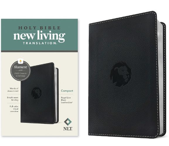 NLT Compact Bible, Filament Edition, Lion Black, Red Letter