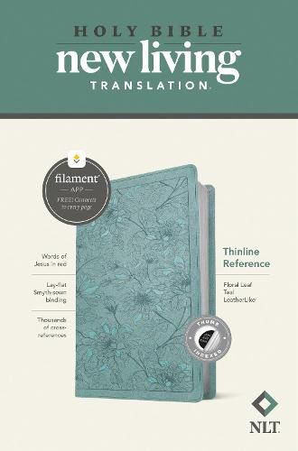Cover image for NLT Thinline Reference Bible, Filament Edition, Floral Teal