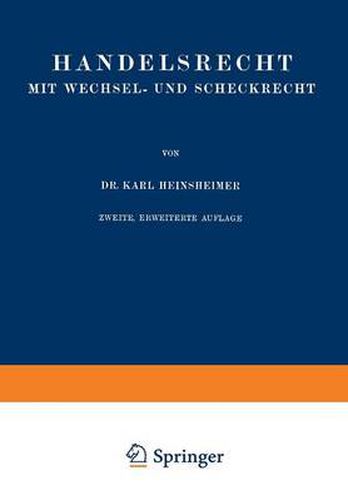 Cover image for Handelsrecht Mit Wechsel- Und Scheckrecht