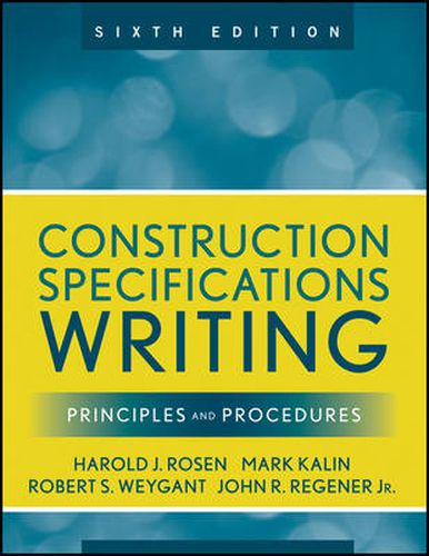 Cover image for Construction Specifications Writing: Principles and Procedures