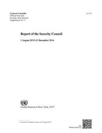 Cover image for Report of the Security Council: 1 August 2015 - 31 December 2016