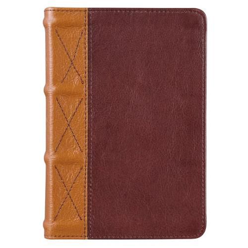 Cover image for KJV Large Print Compact Bible Two-Tone Toffee/Brandy Full Grain Leather
