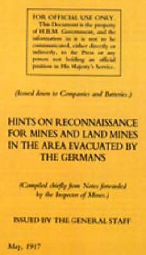 Cover image for Hints on Reconnaissance for Mines and Land Mines in the Area Evacuated by the Germans