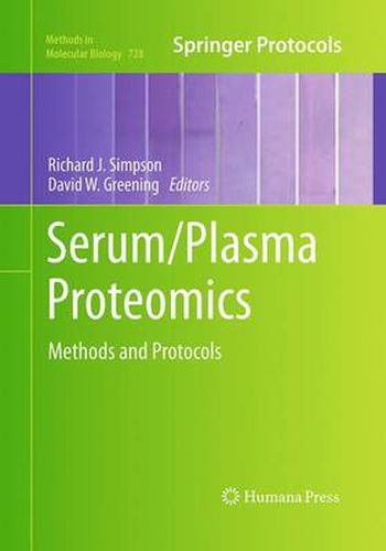 Cover image for Serum/Plasma Proteomics: Methods and Protocols