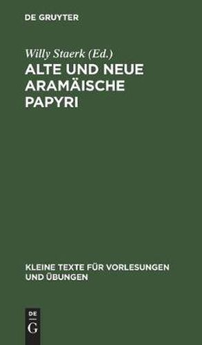 Cover image for Alte Und Neue Aramaische Papyri