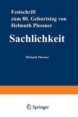 Cover image for Sachlichkeit