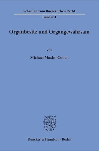 Cover image for Organbesitz Und Organgewahrsam