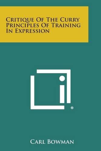 Cover image for Critique of the Curry Principles of Training in Expression