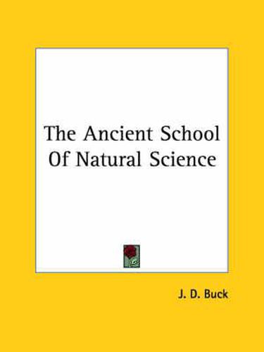 Cover image for The Ancient School Of Natural Science