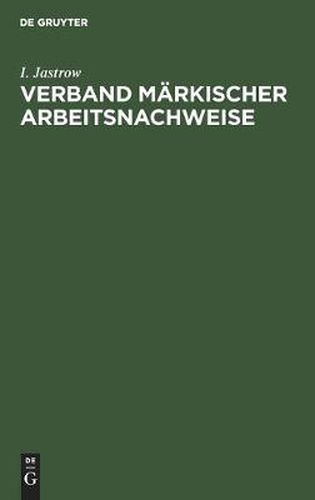 Cover image for Verband markischer Arbeitsnachweise