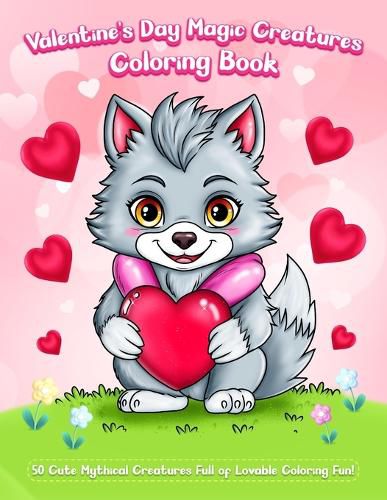 Cover image for Valentine's Day Magic Creatures Coloring Book