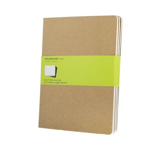 Cover image for Moleskine Cahier Brown Kraft Extra Large Plain Notebooks Set Of Three