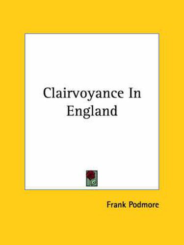 Cover image for Clairvoyance in England