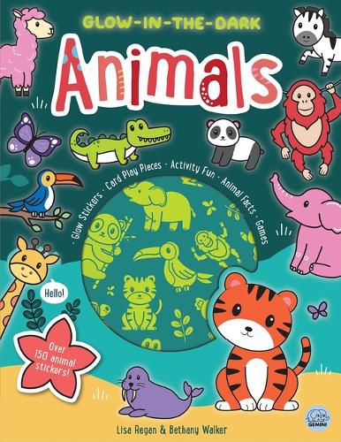 Cover image for Glow-In-The-Dark Animals Sticker Activity Book