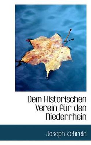 Cover image for Dem Historischen Verein F R Den Niederrhein