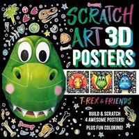 Cover image for Scratch Art 3D Posters: T-Rex & Friends