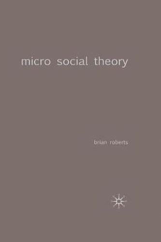 Cover image for Micro Social Theory