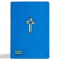 Cover image for CSB Grace Bible for Kids, Blue Leathertouch (Dyslexia Friendly)