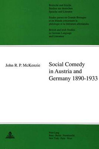 Cover image for Social Comedy in Austria and Germany, 1890-1933