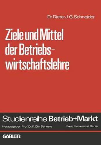 Cover image for Ziele Und Mittel Der Betriebswirtschaftslehre