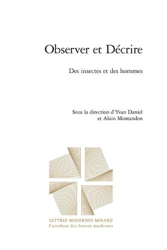 Cover image for Observer Et Decrire: Des Insectes Et Des Hommes