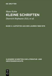 Cover image for Kleine Schriften, Band 4, Aufsatze aus den Jahren 1968-1976