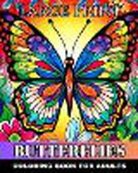 Cover image for Large Print Butterflies Coloring Book for Adults