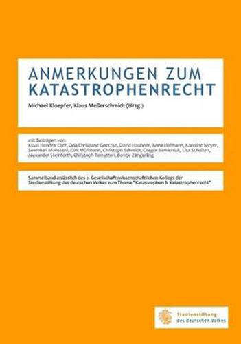 Cover image for Anmerkungen Zum Katastrophenrecht