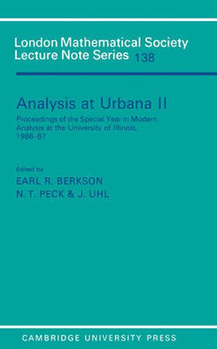 Cover image for Analysis at Urbana: Volume 2, Analysis in Abstract Spaces