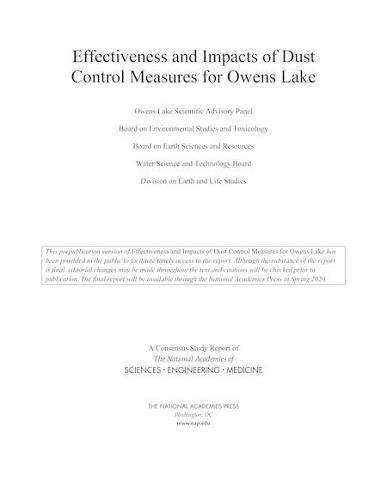 Effectiveness and Impacts of Dust Control Measures for Owens Lake