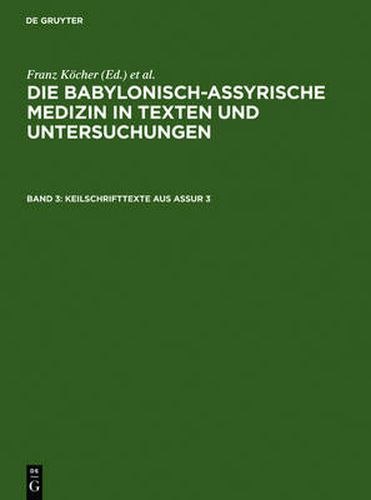 Cover image for Keilschrifttexte aus Assur 3