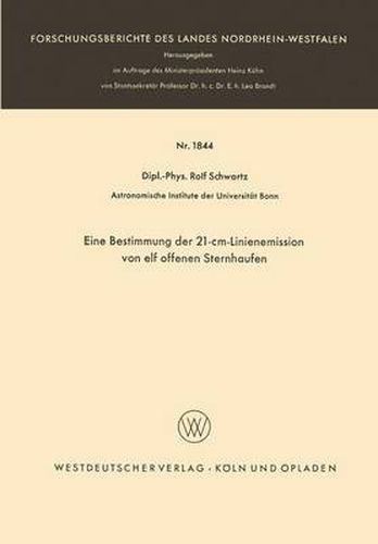 Cover image for Eine Bestimmung Der 21-CM-Linienemission Von Elf Offenen Sternhaufen