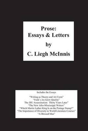 Cover image for Prose: Essays And Letters