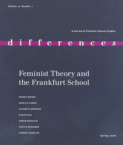 Cover image for Feminist Theory and the Frankfurt School