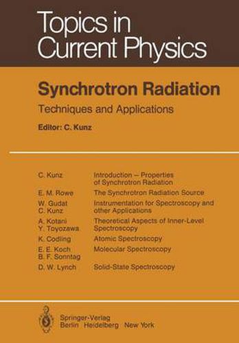 Cover image for Synchrotron Radiation: Techniques and Applications