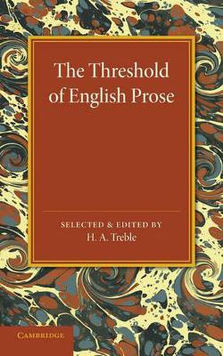 Cover image for The Threshold of English Prose