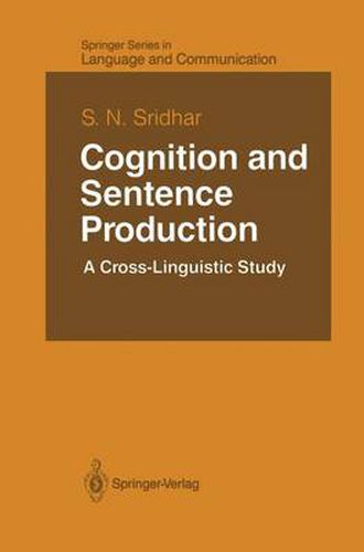 Cover image for Cognition and Sentence Production: A Cross-Linguistic Study