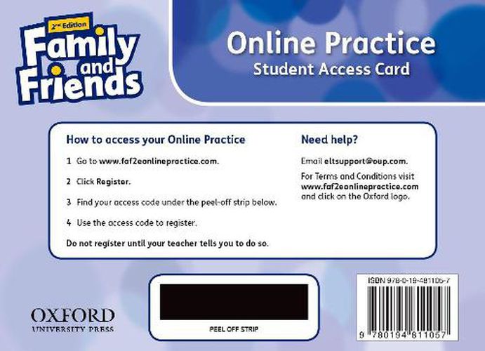 Cover image for Family and Friends: Starter: Online Practice (Student) Access Card