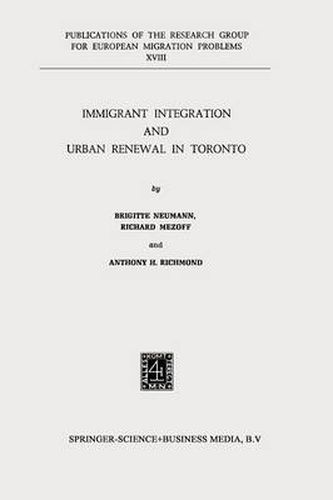 Cover image for Immigrant Integration and Urban Renewal in Toronto