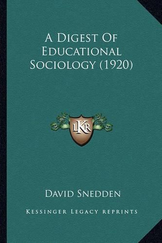 A Digest of Educational Sociology (1920)