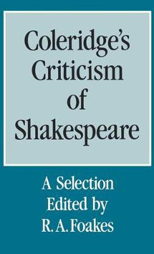 Cover image for Coleridge's Criticism of Shakespeare